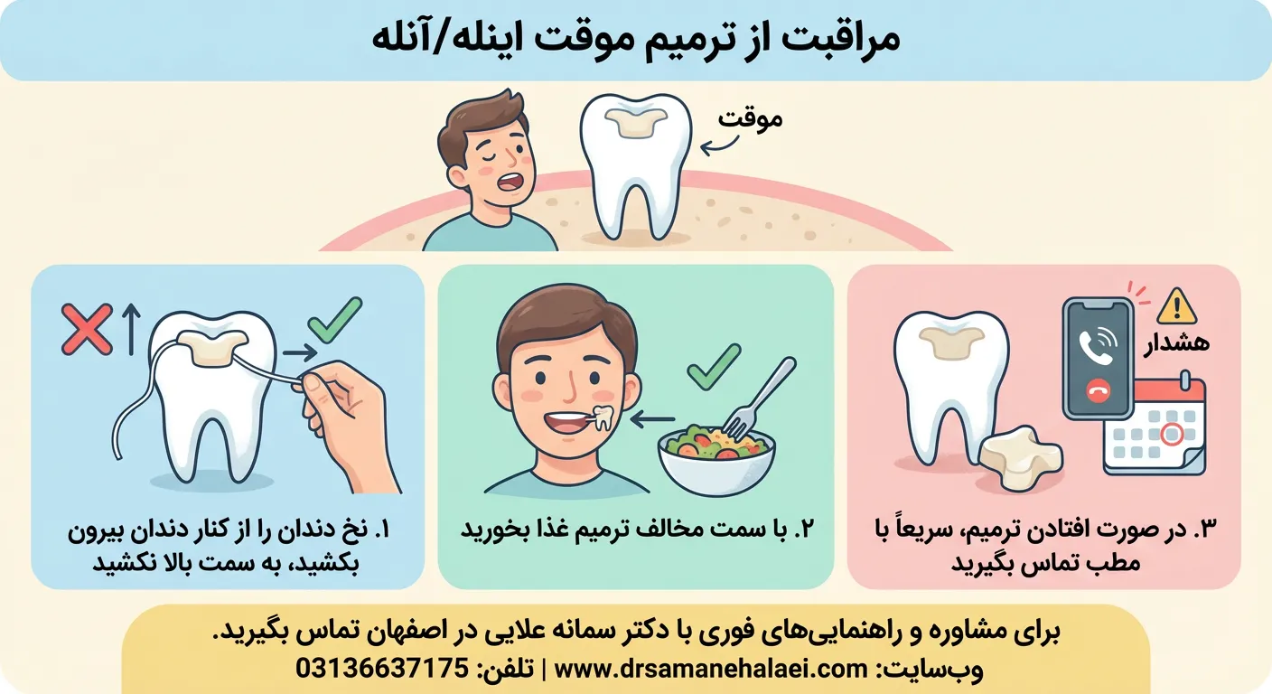 مراقبت های بعد از اینله و آنله دندان
